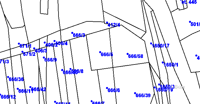 Parcela st. 666/5 v KÚ Chodov u Domažlic, Katastrální mapa