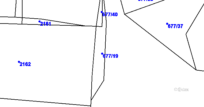 Parcela st. 677/19 v KÚ Chodov u Domažlic, Katastrální mapa