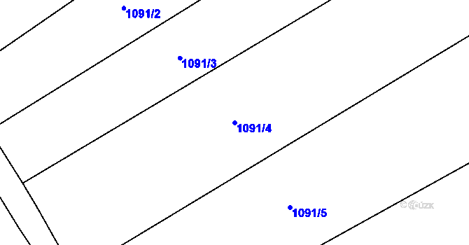 Parcela st. 1091/4 v KÚ Chodov u Domažlic, Katastrální mapa