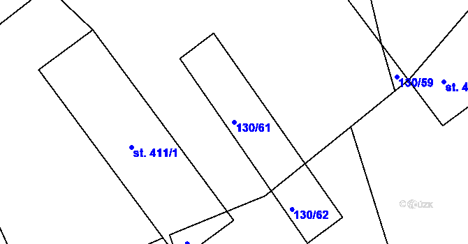 Parcela st. 130/61 v KÚ Chodov u Domažlic, Katastrální mapa