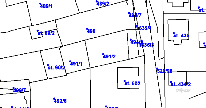 Parcela st. 491/2 v KÚ Chodov u Domažlic, Katastrální mapa