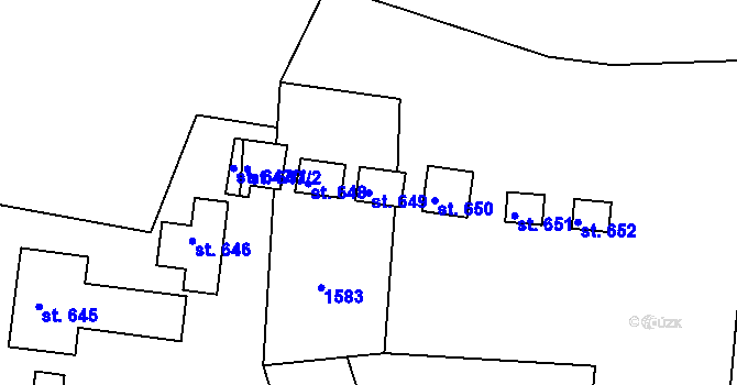 Parcela st. 649 v KÚ Chodov u Domažlic, Katastrální mapa