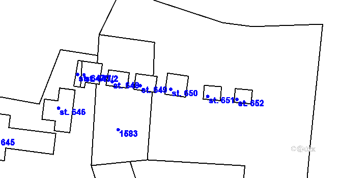 Parcela st. 650 v KÚ Chodov u Domažlic, Katastrální mapa