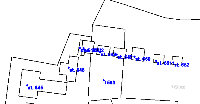 Parcela st. 648 v KÚ Chodov u Domažlic, Katastrální mapa