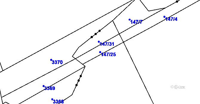 Parcela st. 147/25 v KÚ Chodov u Domažlic, Katastrální mapa