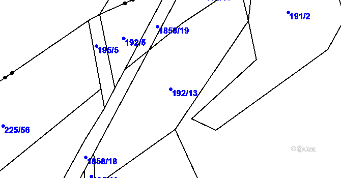 Parcela st. 192/13 v KÚ Chodov u Domažlic, Katastrální mapa