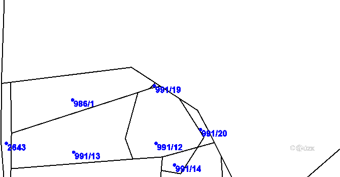 Parcela st. 991/18 v KÚ Chodov u Domažlic, Katastrální mapa