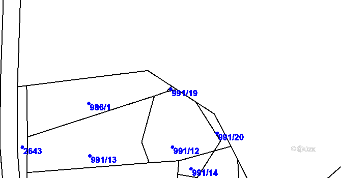 Parcela st. 991/19 v KÚ Chodov u Domažlic, Katastrální mapa