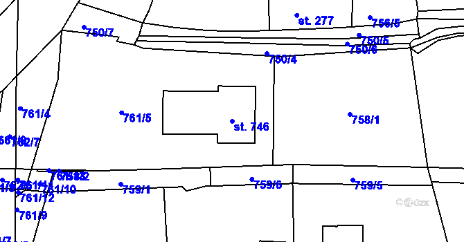 Parcela st. 746 v KÚ Chodov u Domažlic, Katastrální mapa
