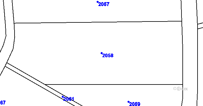 Parcela st. 2058 v KÚ Chodov u Domažlic, Katastrální mapa