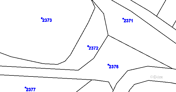 Parcela st. 2372 v KÚ Chodov u Domažlic, Katastrální mapa