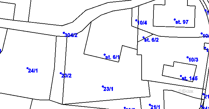 Parcela st. 6/1 v KÚ Chodov u Bečova nad Teplou, Katastrální mapa