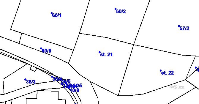 Parcela st. 21 v KÚ Chodov u Bečova nad Teplou, Katastrální mapa
