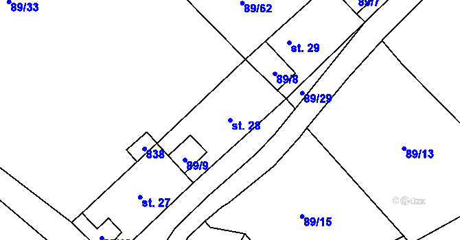 Parcela st. 28 v KÚ Chodov u Bečova nad Teplou, Katastrální mapa