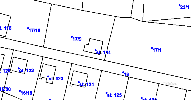 Parcela st. 114 v KÚ Chodov u Bečova nad Teplou, Katastrální mapa