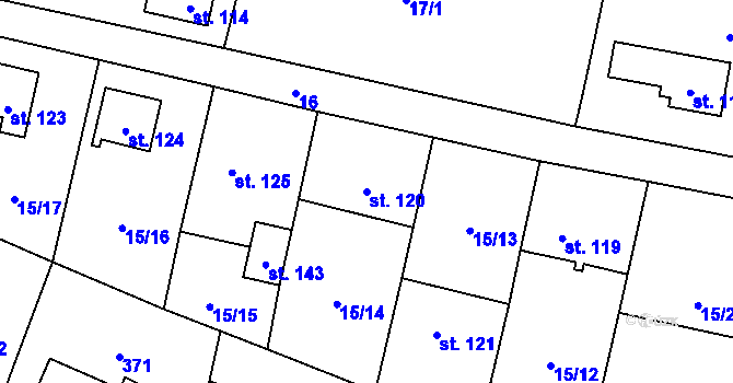 Parcela st. 120 v KÚ Chodov u Bečova nad Teplou, Katastrální mapa