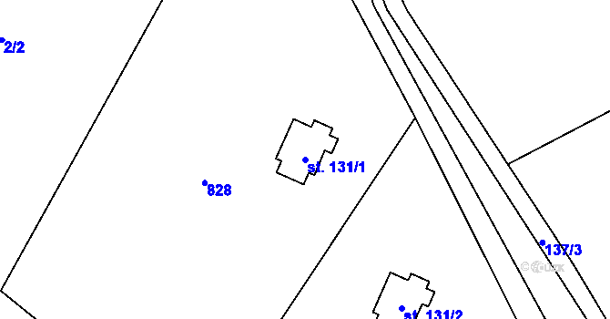 Parcela st. 131/1 v KÚ Chodov u Bečova nad Teplou, Katastrální mapa