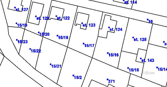 Parcela st. 15/17 v KÚ Chodov u Bečova nad Teplou, Katastrální mapa