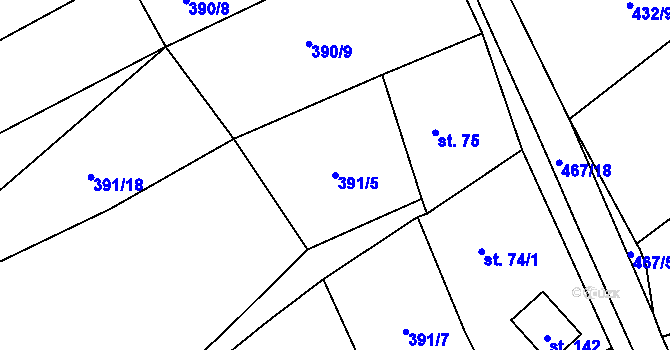 Parcela st. 391/5 v KÚ Chodov u Bečova nad Teplou, Katastrální mapa
