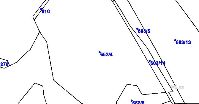 Parcela st. 652/4 v KÚ Chodov u Bečova nad Teplou, Katastrální mapa