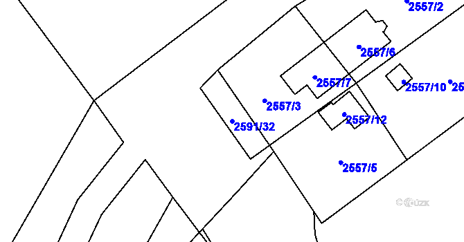 Parcela st. 2591/32 v KÚ Dolní Chodov, Katastrální mapa