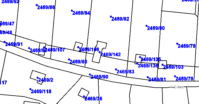 Parcela st. 2469/142 v KÚ Dolní Chodov, Katastrální mapa