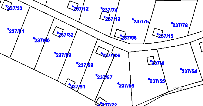 Parcela st. 237/106 v KÚ Dolní Chodov, Katastrální mapa