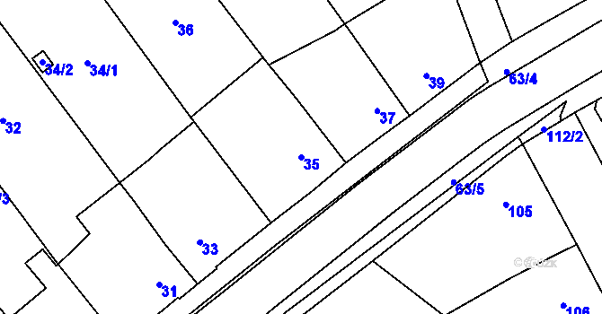 Parcela st. 35 v KÚ Dolní Chodov, Katastrální mapa