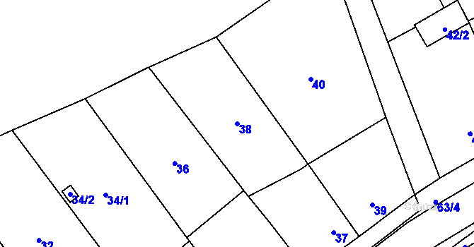 Parcela st. 38 v KÚ Dolní Chodov, Katastrální mapa