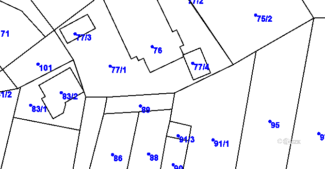 Parcela st. 77 v KÚ Dolní Chodov, Katastrální mapa