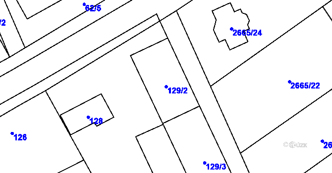 Parcela st. 129/2 v KÚ Dolní Chodov, Katastrální mapa
