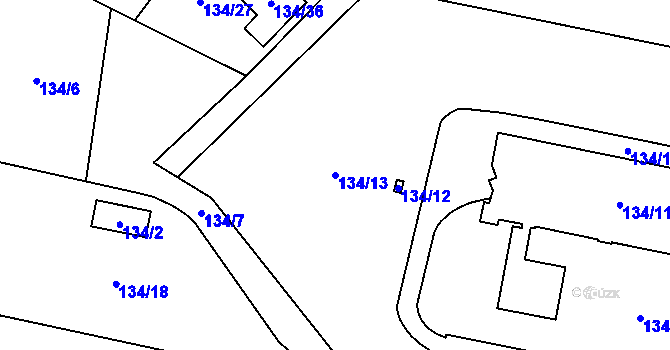 Parcela st. 134/13 v KÚ Dolní Chodov, Katastrální mapa