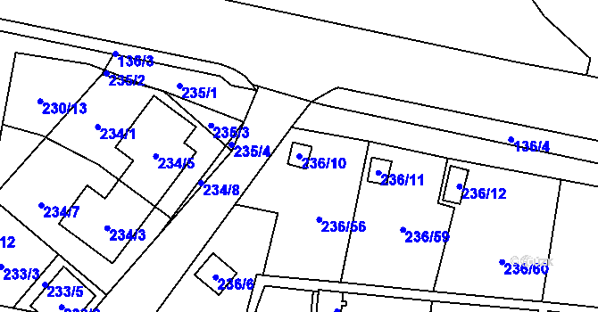 Parcela st. 236/10 v KÚ Dolní Chodov, Katastrální mapa