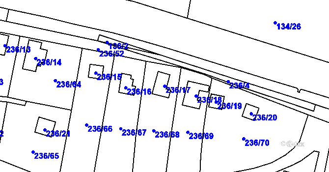 Parcela st. 236/17 v KÚ Dolní Chodov, Katastrální mapa