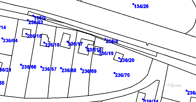 Parcela st. 236/19 v KÚ Dolní Chodov, Katastrální mapa