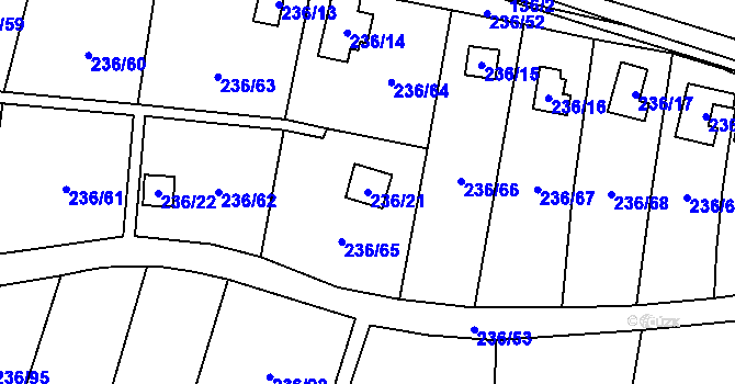 Parcela st. 236/21 v KÚ Dolní Chodov, Katastrální mapa
