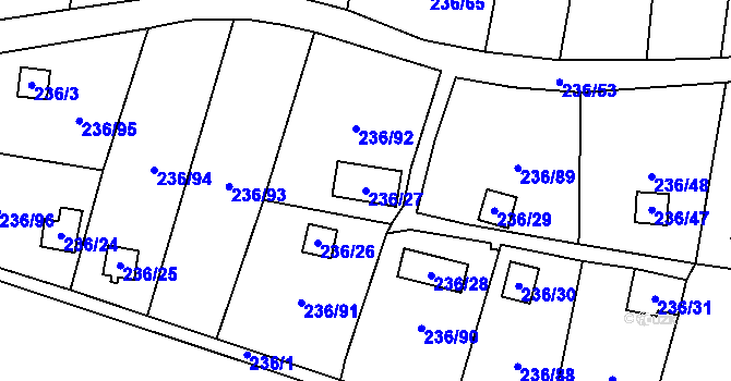 Parcela st. 236/27 v KÚ Dolní Chodov, Katastrální mapa