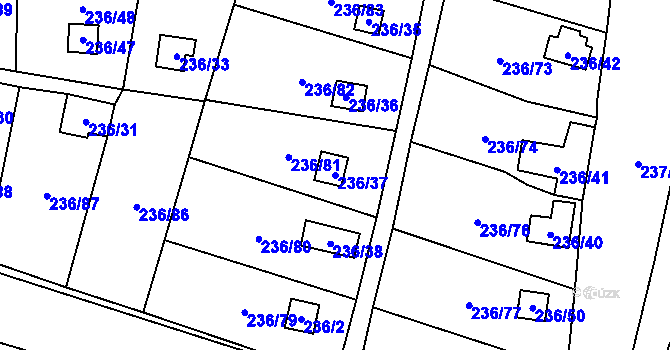 Parcela st. 236/37 v KÚ Dolní Chodov, Katastrální mapa