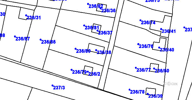 Parcela st. 236/38 v KÚ Dolní Chodov, Katastrální mapa
