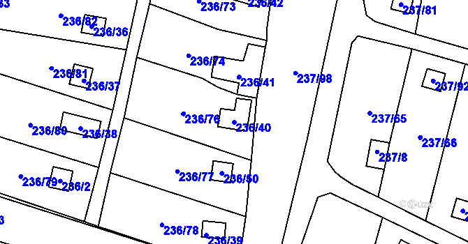 Parcela st. 236/40 v KÚ Dolní Chodov, Katastrální mapa