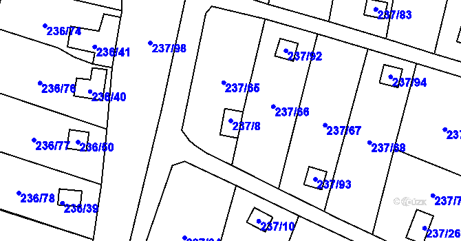 Parcela st. 237/8 v KÚ Dolní Chodov, Katastrální mapa