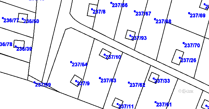 Parcela st. 237/10 v KÚ Dolní Chodov, Katastrální mapa