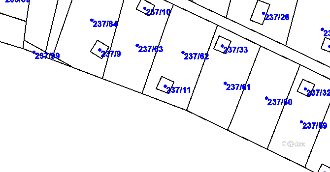 Parcela st. 237/11 v KÚ Dolní Chodov, Katastrální mapa