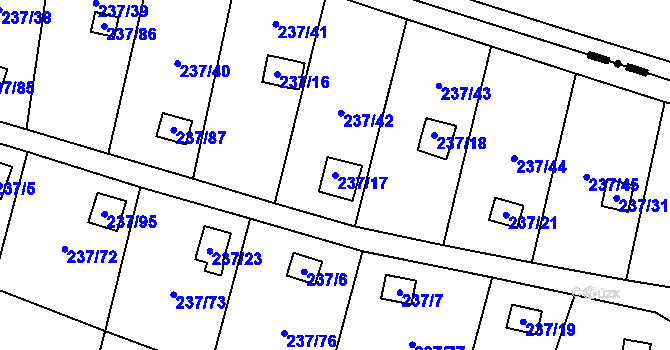Parcela st. 237/17 v KÚ Dolní Chodov, Katastrální mapa