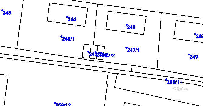 Parcela st. 247/2 v KÚ Dolní Chodov, Katastrální mapa