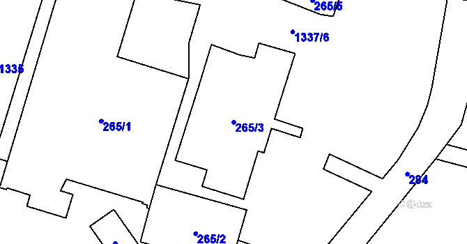Parcela st. 265/3 v KÚ Dolní Chodov, Katastrální mapa