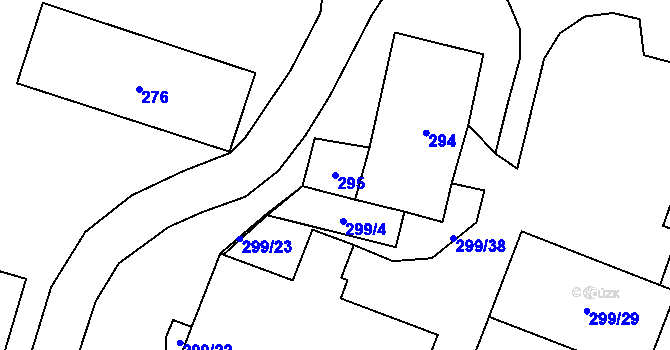 Parcela st. 295 v KÚ Dolní Chodov, Katastrální mapa