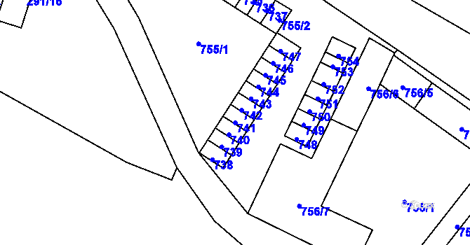 Parcela st. 741 v KÚ Dolní Chodov, Katastrální mapa