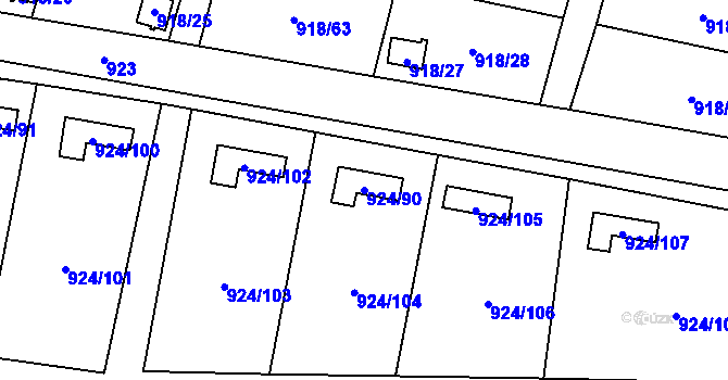 Parcela st. 924/90 v KÚ Dolní Chodov, Katastrální mapa