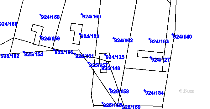 Parcela st. 924/125 v KÚ Dolní Chodov, Katastrální mapa